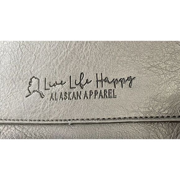 Alaskan Apparel Live Life Happy Black Faux Leather Hand bag - Picture 12 of 12